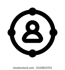 Pixel-Perfector-Symbol der Zielgruppe, skalierbar und einfach zu verwenden Vektor