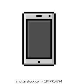 Pixel-Telefonsymbol. Vorderseite. Vektorgrafik, einfache flache Grafik. Das einzelne Objekt auf weißem Hintergrund. Isolieren.