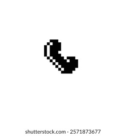 pixel phone receiver icon. Vector pixel art call 8 bit logo for game