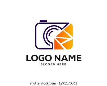 Pixel Photo Logo Design Concept Vector, Photography Logo Designs Template