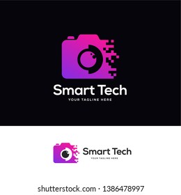 pixel photo logo designs, photo technology logo designs concept