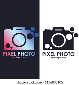 Pixel photo logo template design vector eps 10