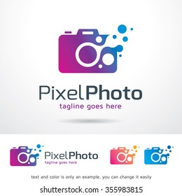Pixel Photo Logo Template Design Vector 