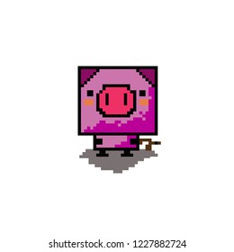 pixel pig vector