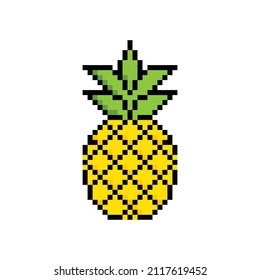 pixel pineapple icon vector pixel art element for 8 bit game