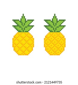 pixel pineapple icon vector pixel art element for 8 bit game