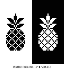 pixel pineapple icon vector pixel art element for 8 bit game company logo template 