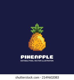 Pixel pineapple icon vector illustration