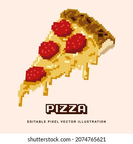 Pixel pizza creative design icon vector illustration