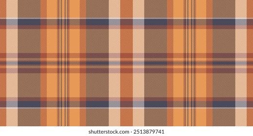 Textilien mit Pixel-karierter Textur, Gestricktes-Check-Hintergrundgewebe. Nahtloses Tartan-Vektormuster in Orange- und Pastellfarben.