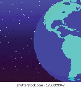 Pixel planet, pixel art for game
