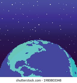 Pixel planet, pixel art for game