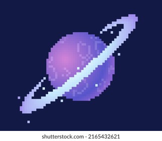 Pixel Planet Concept Sticker Social Media Stock Vector (Royalty Free ...