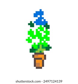 Pixel planta en una maceta