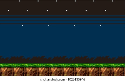 Pixel Platformer Background - Mobile Game Assets