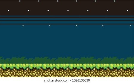 Pixel Platformer Background - Mobile Game Assets