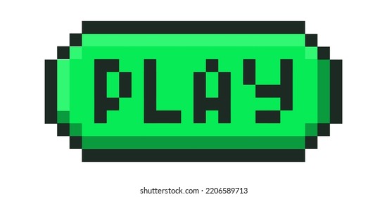 Pixel play button. Vector illustration