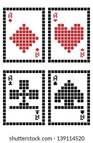 Pixel playing cards - aces