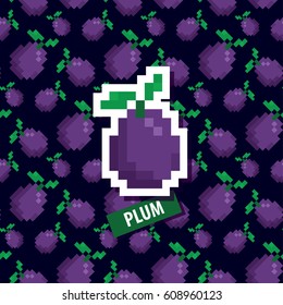 pixel plum seamless