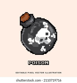 Pixel poison creative design icon vector illustration for video game asset, motion graphic and others