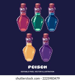 Pixel poison icon vector illustration for video game asset, motion graphic and others