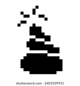 Pixel poop element. Vector illustration.
