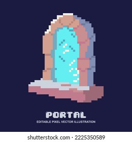 Pixel portal icon vector illustration for video game asset, motion graphic and others