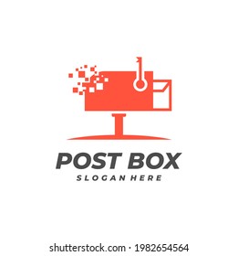 Pixel Post Box logo vector template, Creative Post Box logo design concepts