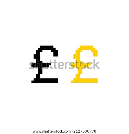 pixel Pound vector icon pixel art money sign for 8 bit game