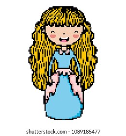 pixel princess with hairstyle design and gown