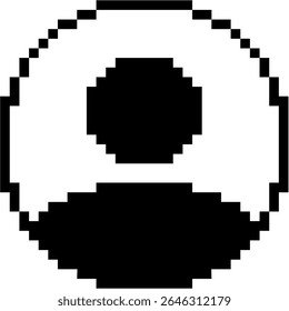 Pixel profile icon vector, designed with a retro, 8-bit aesthetic. Perfect for gaming avatars, digital identities, vintage user interfaces, pixelated representation of a person.