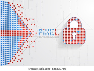 Pixel protection concept. Vector illustration