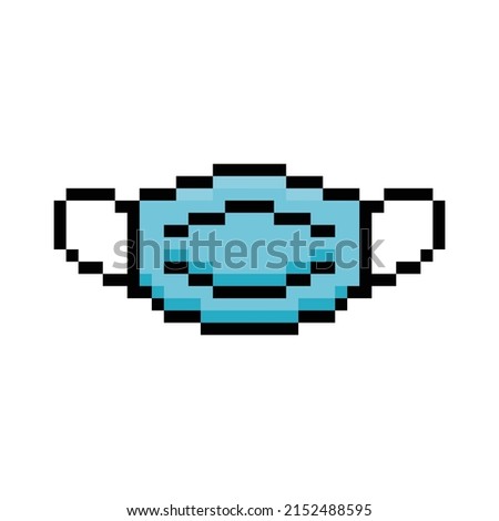 pixel protective mask  covid 19 icon.  Vector pixel art madicine mask 8 bit logo for game