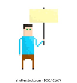 Pixel protesters man for games and websites