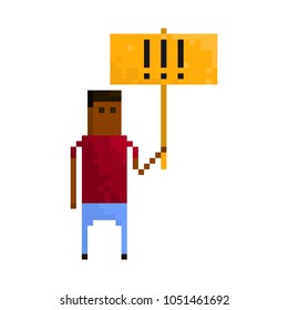 Pixel protesters man for games and websites