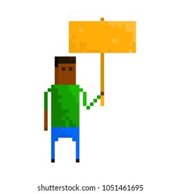 Pixel protesters man for games and websites