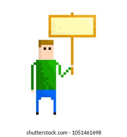 Pixel protesters man for games and websites