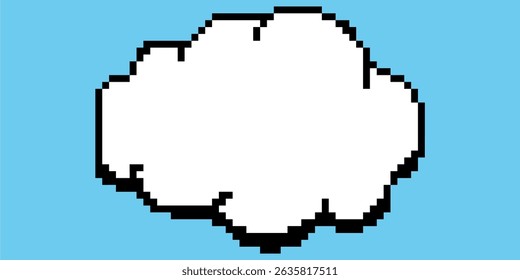 Pixel puff cloud icon vector for retro weather, sky elements, or dreamy pixel scenes. Ideal for 8-bit game design, fantasy landscape, or retro interface backgrounds