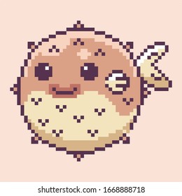 Pixel Puffer Cartoon Animal Design