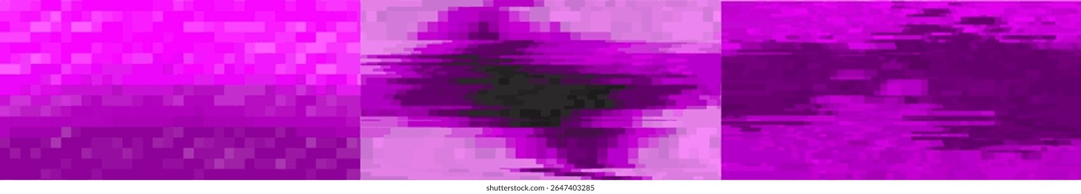 Pixel purple background for retro game or design. Purple bit effect error screen. Old game retro background. Vector illustration