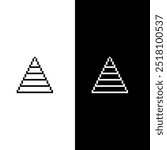 pixel pyramid icon. Vector pixel art  finance pyramide 8 bit logo for game