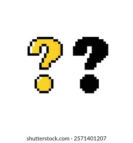 pixel question tag icon vector  sign for 8 bit game
