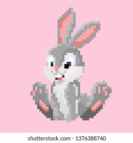 pixel rabbits. rabbits on Easter