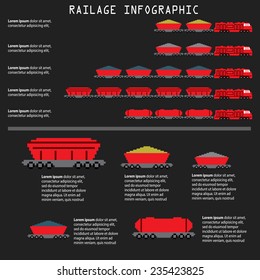 Pixel railage infographic set. Old school computer graphic style.