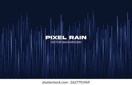 Pixel Rain Fall Abstract Texture Blue Background