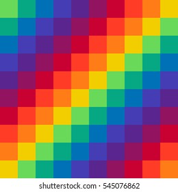 Pixel rainbow background Seamless pattern Vector illustration