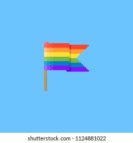 Pixel rainbow hearts.pride day.8bit.