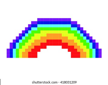 Pixel Rainbow Vector Illustration