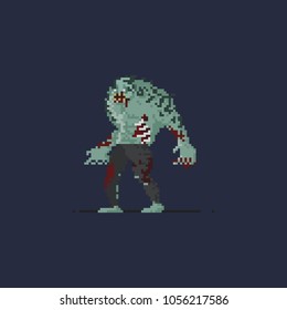 Pixel Rampage Zombiehalloween 8 Bit Art Stock Vector (Royalty Free ...