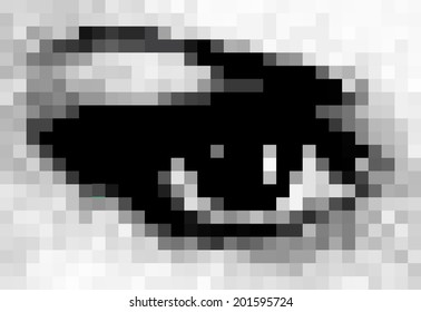 Pixel realistic woman's eye